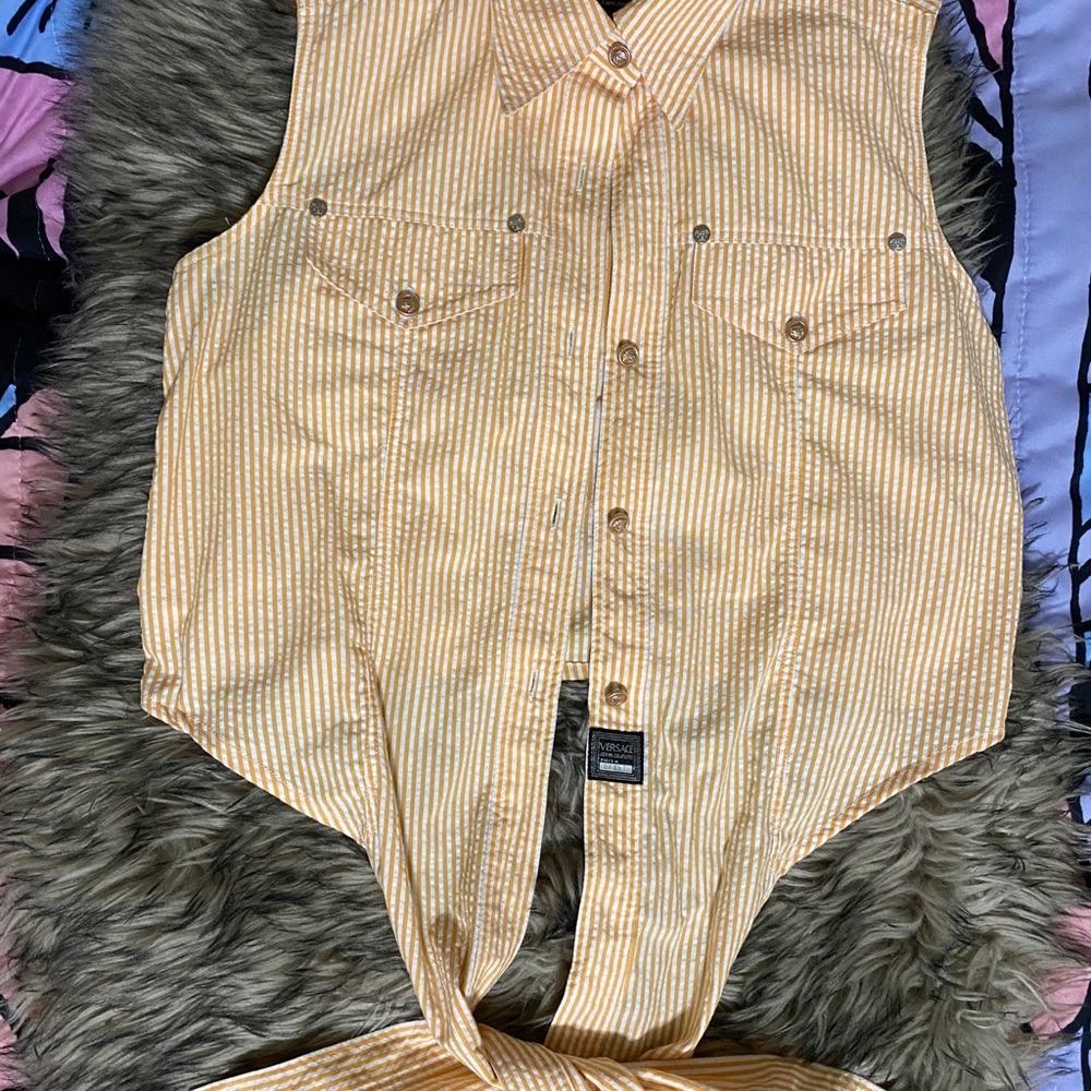 Vintage Versace sleeveless tie top